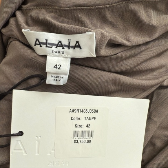 Alaïa Black Pipe Asymmetric One Shoulder Jersey Maxi Dress Evening NWT - Picture 12 of 14